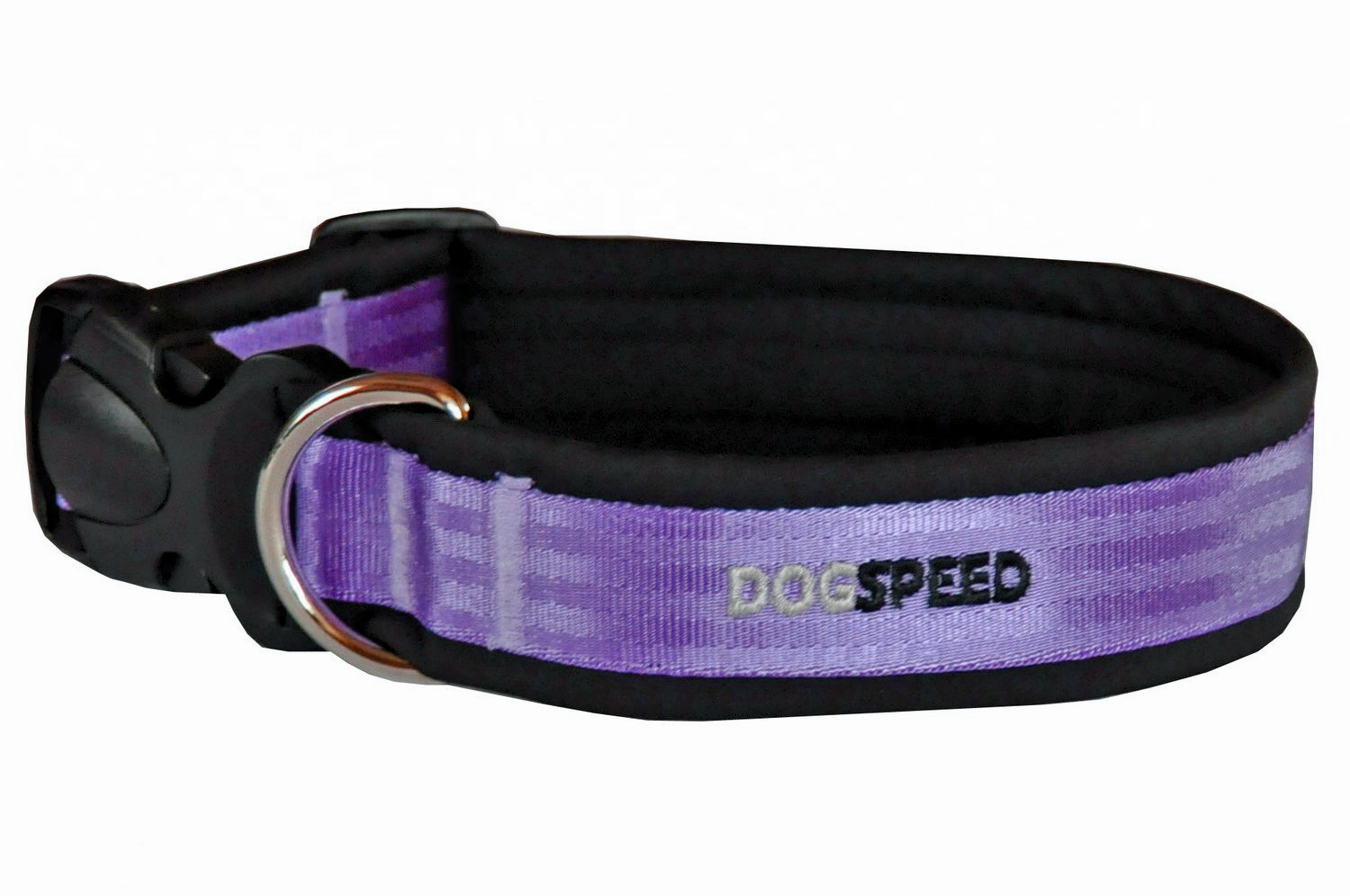 Obroża dla psa podszyta softshellem, czarno-fioletowa, możliwy haft np. imię psa, szer 3,8cm