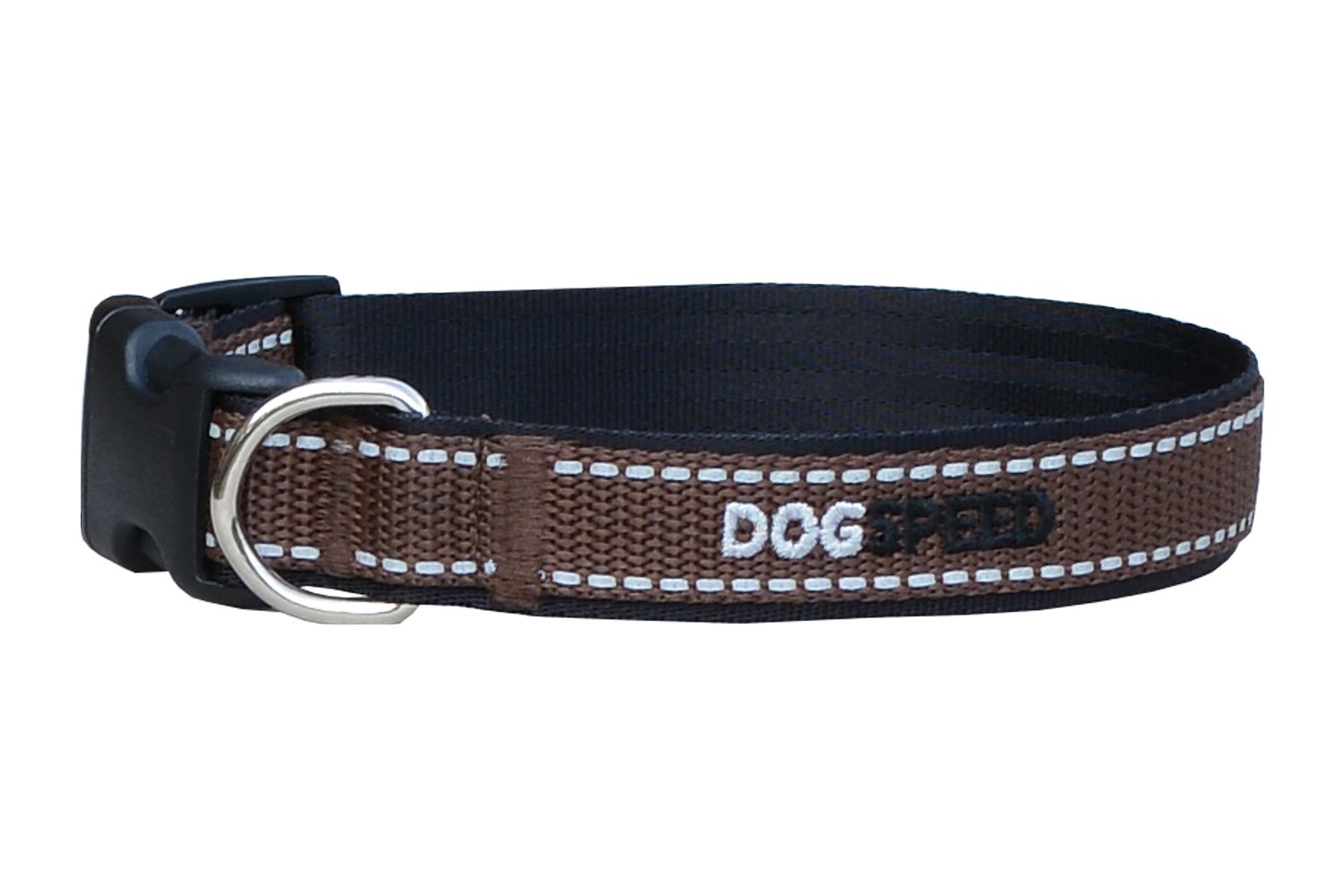 Obroża dla psa czarno-brązowa z odblaskiem, możliwy haft np. imię psa, szer. 2,5cm 