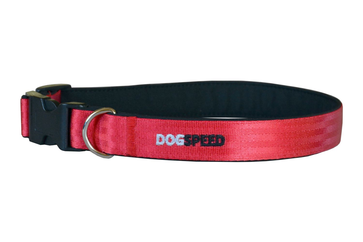 Obroża podszyta softshellem, czarno-czerwona, możliwy haft np. imię psa, szer 2,5cm