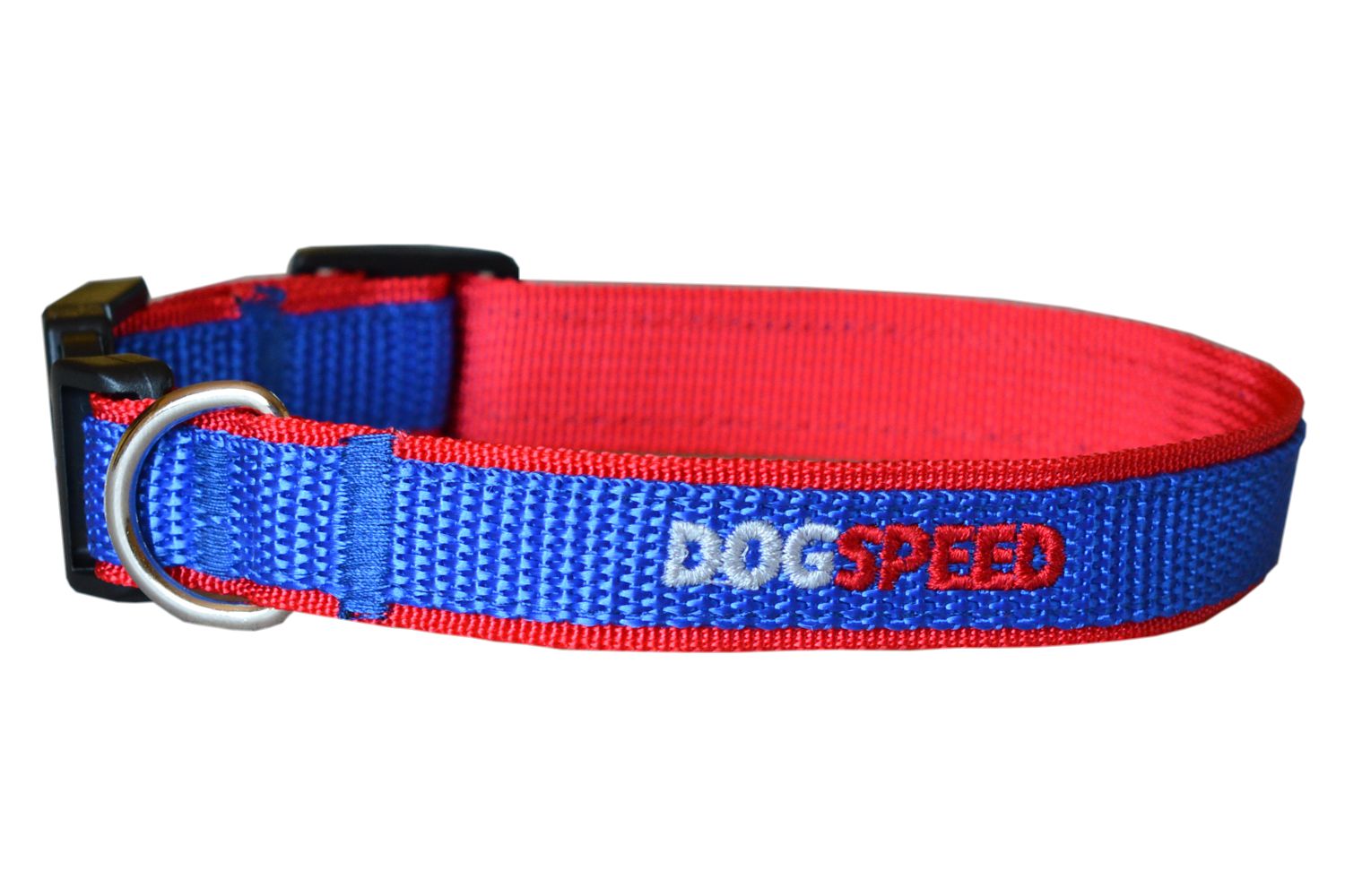 Obroża dla psa czerwono-granatowa możliwa personalizacja np. imię psa, szer. 2cm 