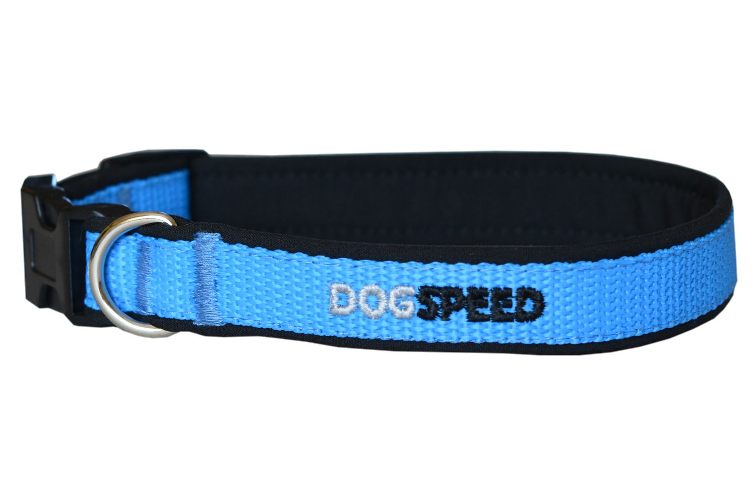 Obroża dla psa podszyta softshellem, czarno-niebieska, możliwa personalizacja np. imię psa, szer. 2cm