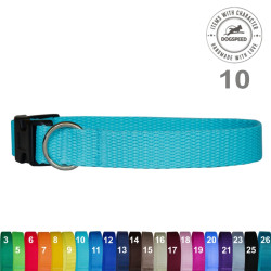 Obroża o szerokości 2,0 cm z haftem, na wyprawkę dla szczeniąt średnich i dużych ras.