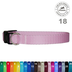 Obroża o szerokości 2,0 cm z haftem, na wyprawkę dla szczeniąt średnich i dużych ras.