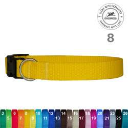 Obroża o szerokości 2,0 cm z haftem, na wyprawkę dla szczeniąt średnich i dużych ras.