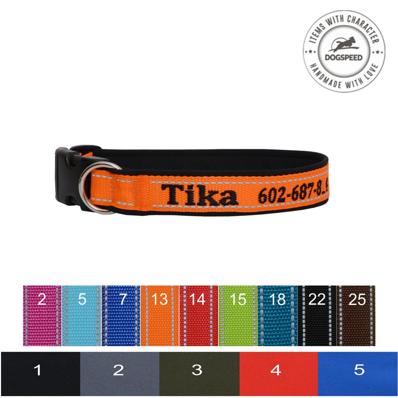 personalizowana obroża odblaskowa dla psa – seria Soft TO50 EM