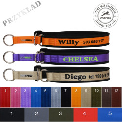 obroża półzaciskowa z haftem imienia, szerokość 4 cm