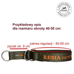 Obroża półzaciskowa z haftem – personalizowana|Soft TS31_38 EM 4,0