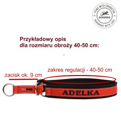 Obroża półzaciskowa, odblaskowa z imieniem | Soft TO50 EM 3,8 cm