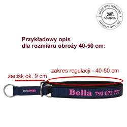 obroża półzaciskowa z haftem