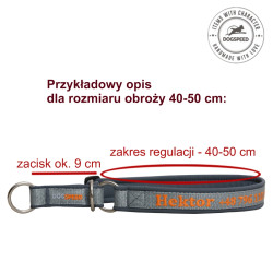 Obroża półzaciskowa z haftem 3,0 cm – personalizowana obroża dla psa
