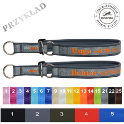 Obroża półzaciskowa z haftem 3,0 cm – personalizowana obroża dla psa