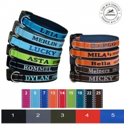 Obroża z haftem - seria Soft TO50  EM (szer. 2,5 cm)