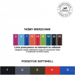 Obroża z haftem - seria Soft TO50  EM (szer. 2,5 cm)