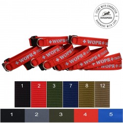 Obroża z haftem - seria Soft TS54 EM (szer. 3,2 cm)