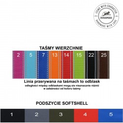 Obroża z haftem - seria Soft TO50 EM (szer. 3,8 cm)