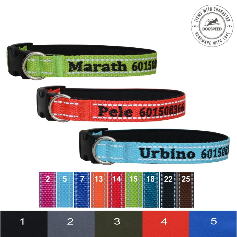 Obroża z imieniem  psa i numerem telefonu, adresówka